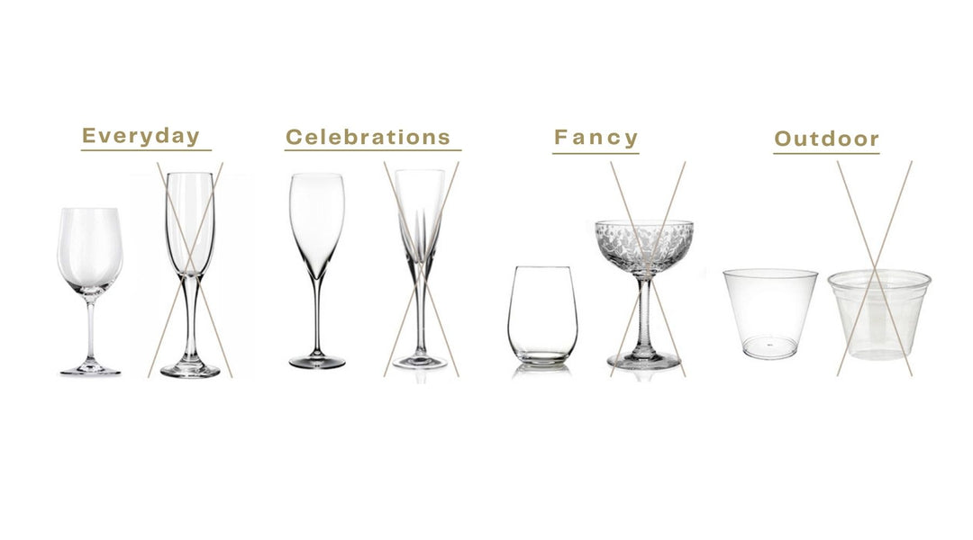 preferred wine glassses, use this not that
