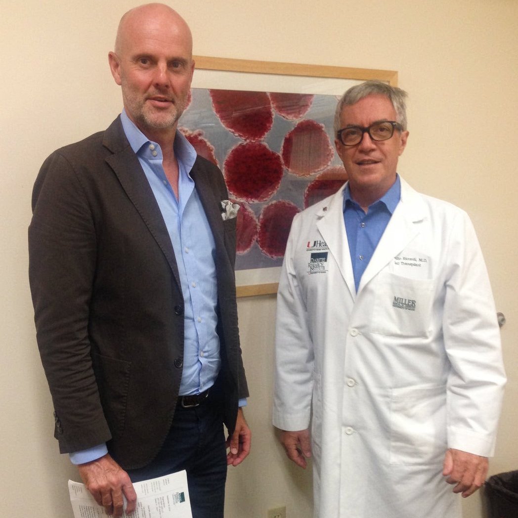 photo of SYLTBAR owner Claus and a Dr. Camillo Ricordi at the Diabetes Research Institute of the University of Miami