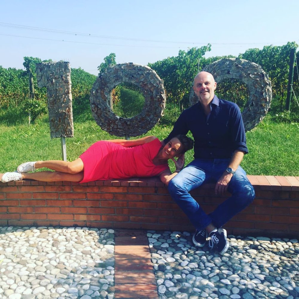 photo of SYLTBAR owners Regina and Claus at the San Simone Natural Winery 100 year celebration